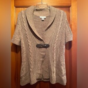 Christopher & Banks Brown Cable Knit Cardigan Size Medium